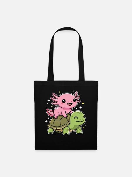 Axolotl and turtle - Tote Bag - black