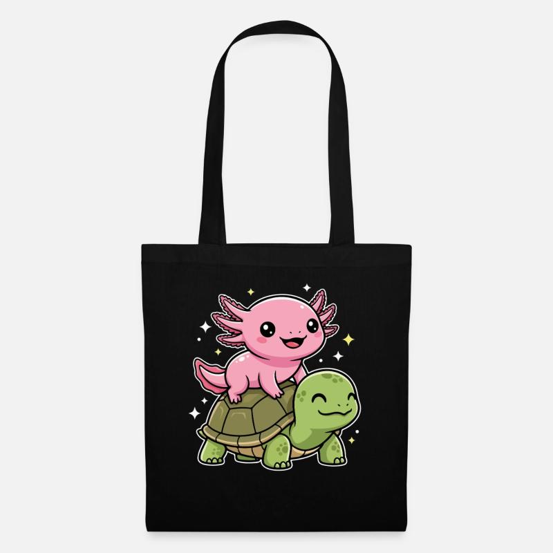 Axolotl and turtle - Tote Bag - black