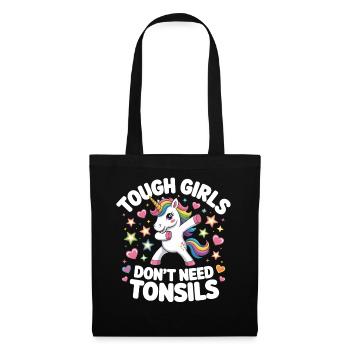 Danse Unicornen : Filles fortes sans amygdales - Sac en tissu - noir - Devant