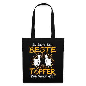 Töpfer Geschenkidee - Stoffbeutel - Schwarz - Vorne