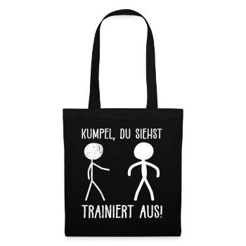 Strichmännchen KUMPEL DU SIEHST TRAINIERT AUS - Stoffbeutel - Schwarz - Vorne