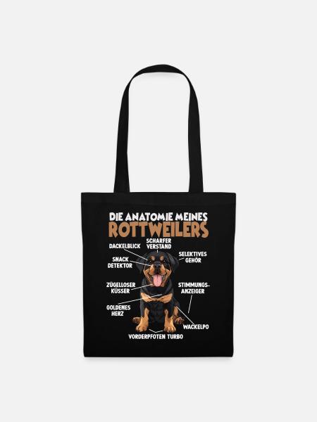 Rottweiler T pour l’entraînement et la promenade autour de Rotti - Sac en tissu - noir