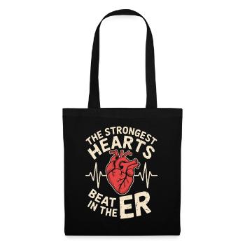 ER Nurse The Strongest Hearts Beat Medical Worker - Stoffbeutel - Schwarz - Vorne