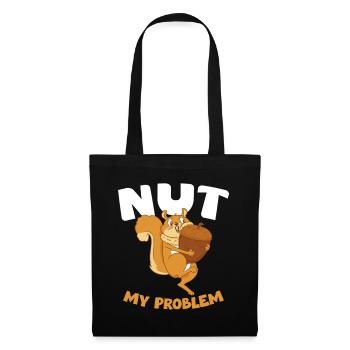 NUT MY PROBLEM Eichhörnchen - Stoffbeutel - Schwarz - Vorne
