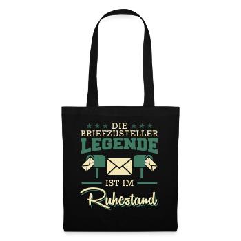 Rentner DIE BRIEFZUSTELLER LEGENDE IM RUHESTAND - Stoffbeutel - Schwarz - Vorne