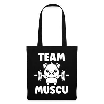 Team Muscu Cochon Haltères - Sac en tissu - noir - Devant