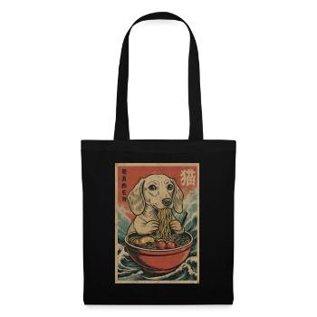 Japanese Ramen Dachshund Noodle Bowl Anime Otaku - Tote Bag - black - Front