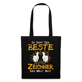 Zeichner Geschenkidee - Stoffbeutel - Schwarz - Vorne