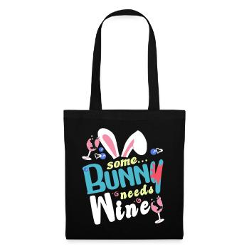 Un lapin a besoin de vin - Sac en tissu - noir - Devant