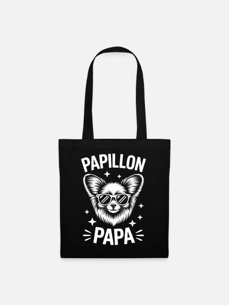 Papillon Sprüche Hunde Lustiges Papillon Geschenk  - Stoffbeutel - Schwarz