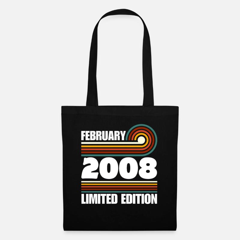 Limited Edition 2008 18. Geburtstag Geschenk - Stoffbeutel - Schwarz