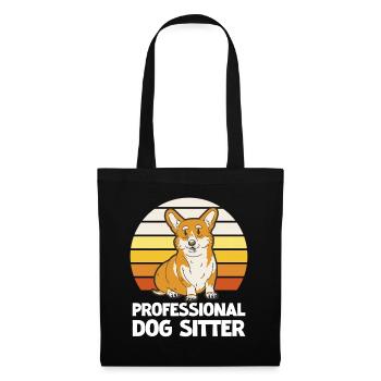 Corgi Professional Dog Sitter Retro - Tote Bag - black - Front