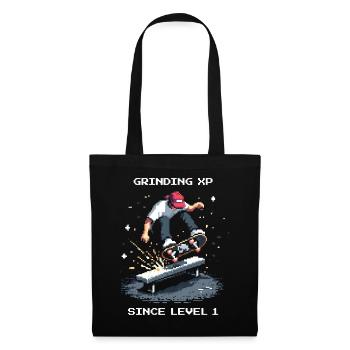 Grinding XP seit Level 1 | Skateboard - Stoffbeutel - Schwarz - Vorne