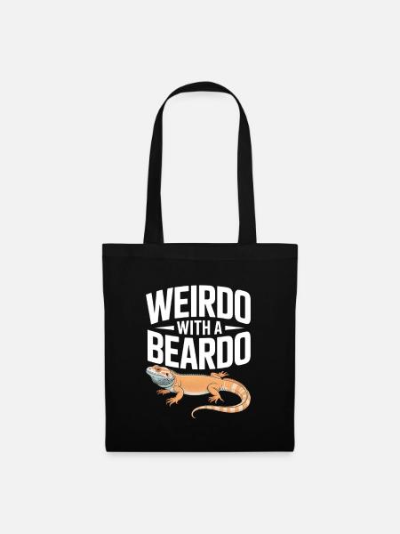 Weirdo mit Bartkind - Stoffbeutel - Schwarz