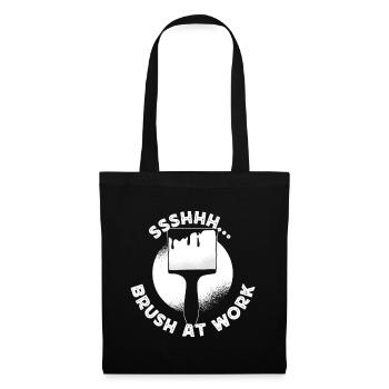 Pinceau drôle de peintre au travail Dessin Cadeau - Sac en tissu - noir - Devant