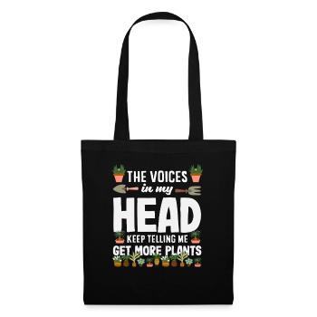 Voix Dans ma tête Plus de plantes Amoureux des plantes - Sac en tissu - noir - Devant