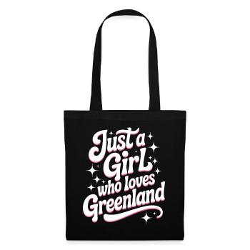 Just a Girl who Loves Greenland Grönland Fan - Stoffbeutel - Schwarz - Vorne