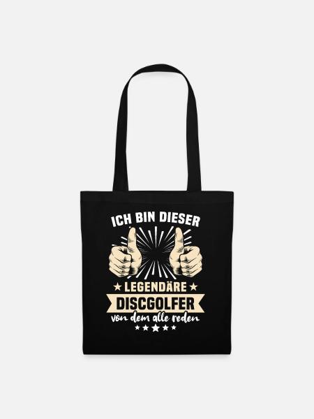 Discgolfer Sprüche - Stoffbeutel - Schwarz