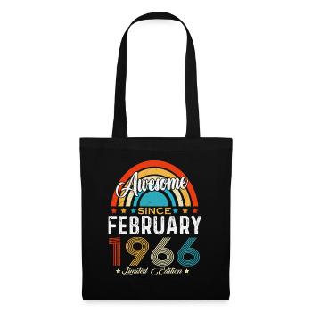 Vintage février 1966 Vintage Rétro Anniversaire - Sac en tissu - noir - Devant