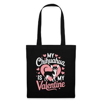 Mon chihuahua est mon chien chihuahua de la Saint-Valentin amour - Sac en tissu - noir - Devant