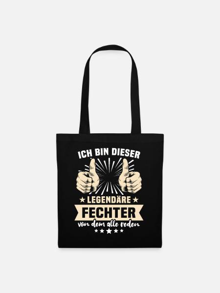 Fechter Sprüche - Stoffbeutel - Schwarz