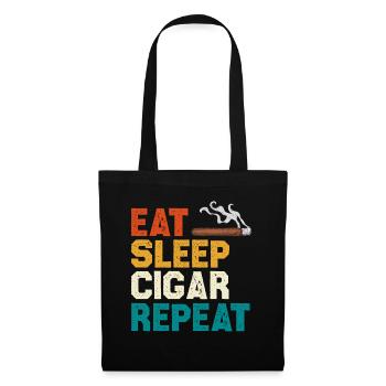 Eat Sleep Cigar Repeat Tee - Stoffbeutel - Schwarz - Vorne