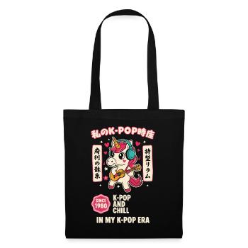 K-Pop und chill in meinem K-Pop-Ära-Einhorn seit 1980 - Stoffbeutel - Schwarz - Vorne