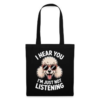 Paroles de caniche Caniche Cadeau drôle de caniche - Sac en tissu - noir - Devant
