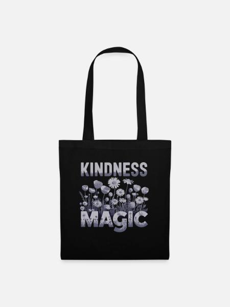 Kindness Magic Blumenwiese Freundlichkeit - Stoffbeutel - Schwarz