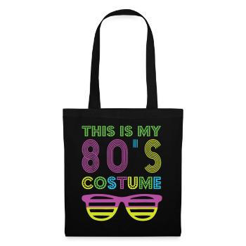 Style 80er Retro-Party-Outfit 80er - Stoffbeutel - Schwarz - Vorne