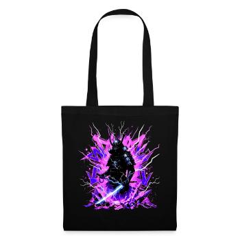 Cyber Samurai – Synthwave Katana Spirit - Tote Bag - black - Front