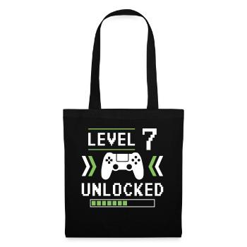Level 7 freigeschaltet - Stoffbeutel - Schwarz - Vorne