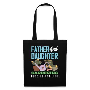 Jardin de jardinage père-fille - Sac en tissu - noir - Devant