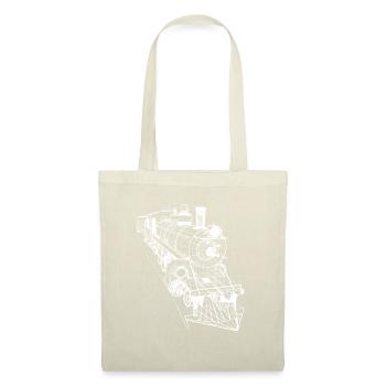 Lokomotive Line Art - Stoffbeutel - Natur - Vorne