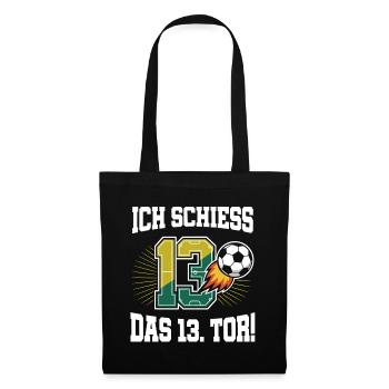 Je tire le 13e but drôle pour le football du 13e anniversaire - Sac en tissu - noir - Devant