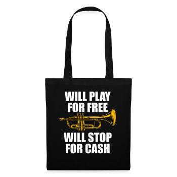 Jouerai gratuitement Trompettiste - Sac en tissu - noir - Devant