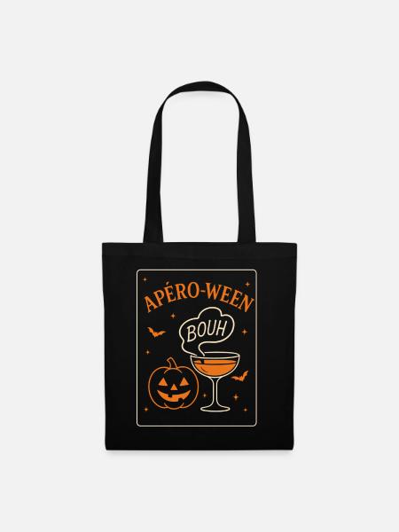 Aperitif-ween Pumpkin Humor - Stoffbeutel - Schwarz