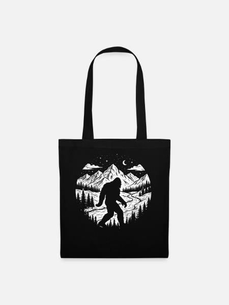 Bigfoot Forest Night Sasquatch - Stoffbeutel - Schwarz