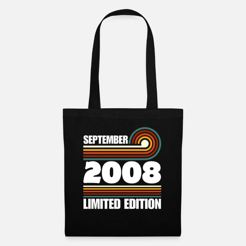 Limited Edition 2008 18. Geburtstag Geschenk - Stoffbeutel - Schwarz