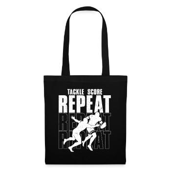 Score de plaquage Saison de répétition Joueur de football Fan - Sac en tissu - noir - Devant