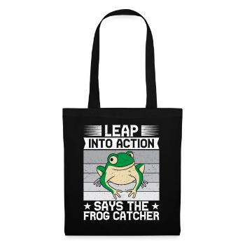 Frog Catcher Leap Into Action Frog - Stoffbeutel - Schwarz - Vorne