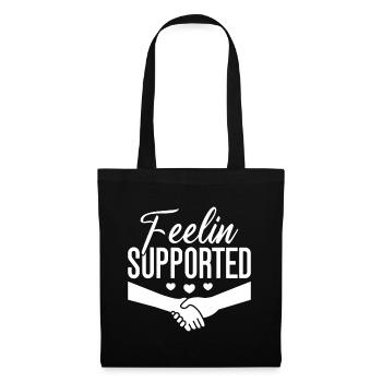 Social Worker Quote Feelin Supported Social Work - Tote Bag - black - Front