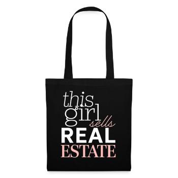 This Girl Sells Real Estate - Stoffbeutel - Schwarz - Vorne
