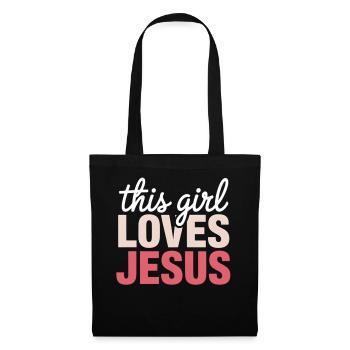This Girl Loves Jesus - Stoffbeutel - Schwarz - Vorne