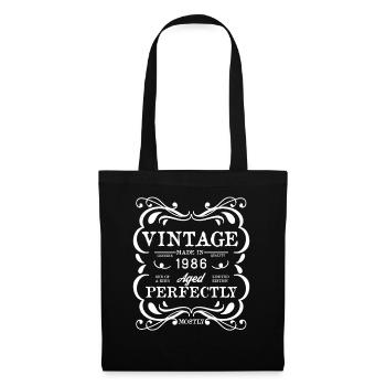 Vintage 1986 – Aged Perfectly - Stoffbeutel - Schwarz - Vorne