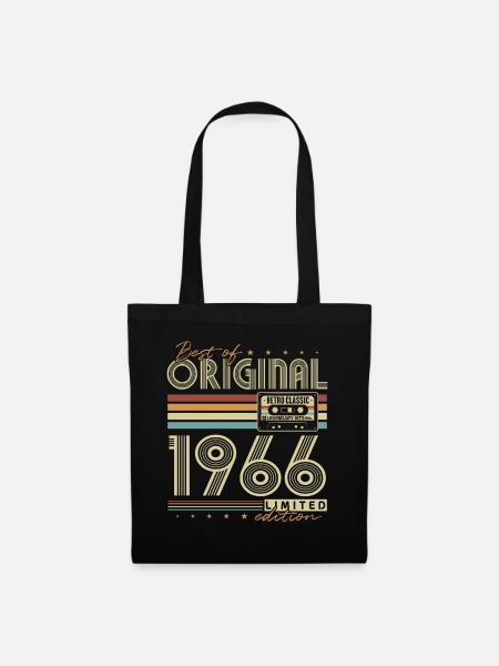 Original 1966 Jahrgang Vintage Geburtstag Retro - Stoffbeutel - Schwarz