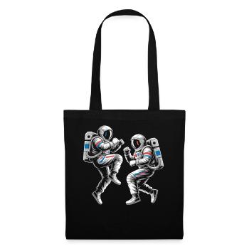 Astronauten-Duelle im Retro-Stil - Stoffbeutel - Schwarz - Vorne