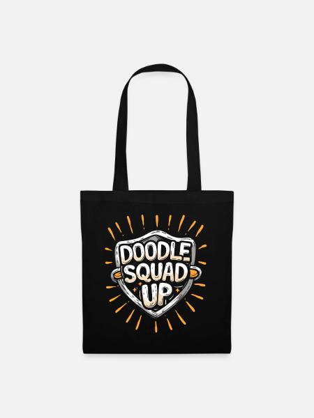 Doodle Squad Up Kritzeln Zeichnung - Stoffbeutel - Schwarz