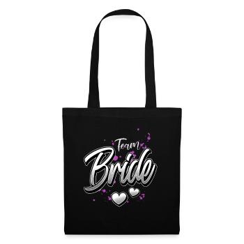 Team Bride JGA  - Stoffbeutel - Schwarz - Vorne
