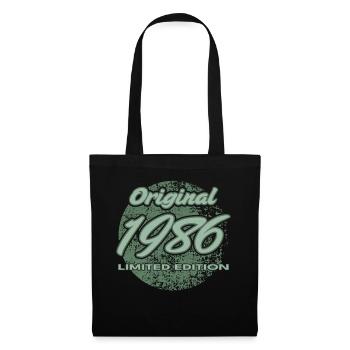 40e anniversaire 1986 cadeau pour hommes et femmes - Sac en tissu - noir - Devant